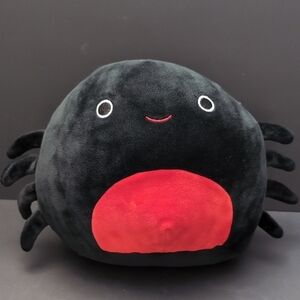 Squishmallows Bella the Spider Black/Red Plush Toy.